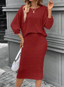 Conjunto com saia midi