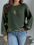 Tricô com bordado borboleta