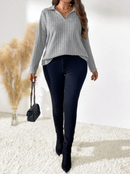 Blusa de inverno decote em V