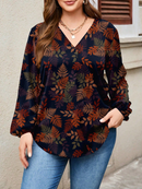 Camisa estampada decote em V