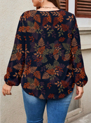 Camisa estampada decote em V