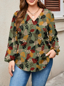 Camisa estampada decote em V