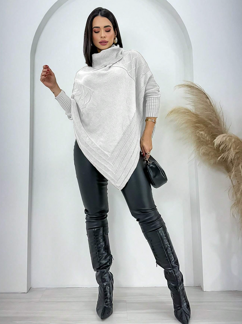 Poncho gola alta