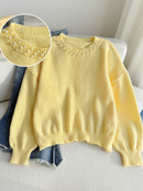 Tricô luxo, com pérolas