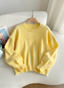 Tricô luxo, com pérolas