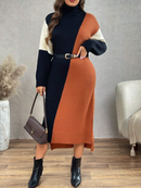 Vestido de tricô multicolorido