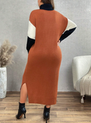 Vestido de tricô multicolorido