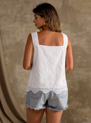 Blusa de lese com decote canoa