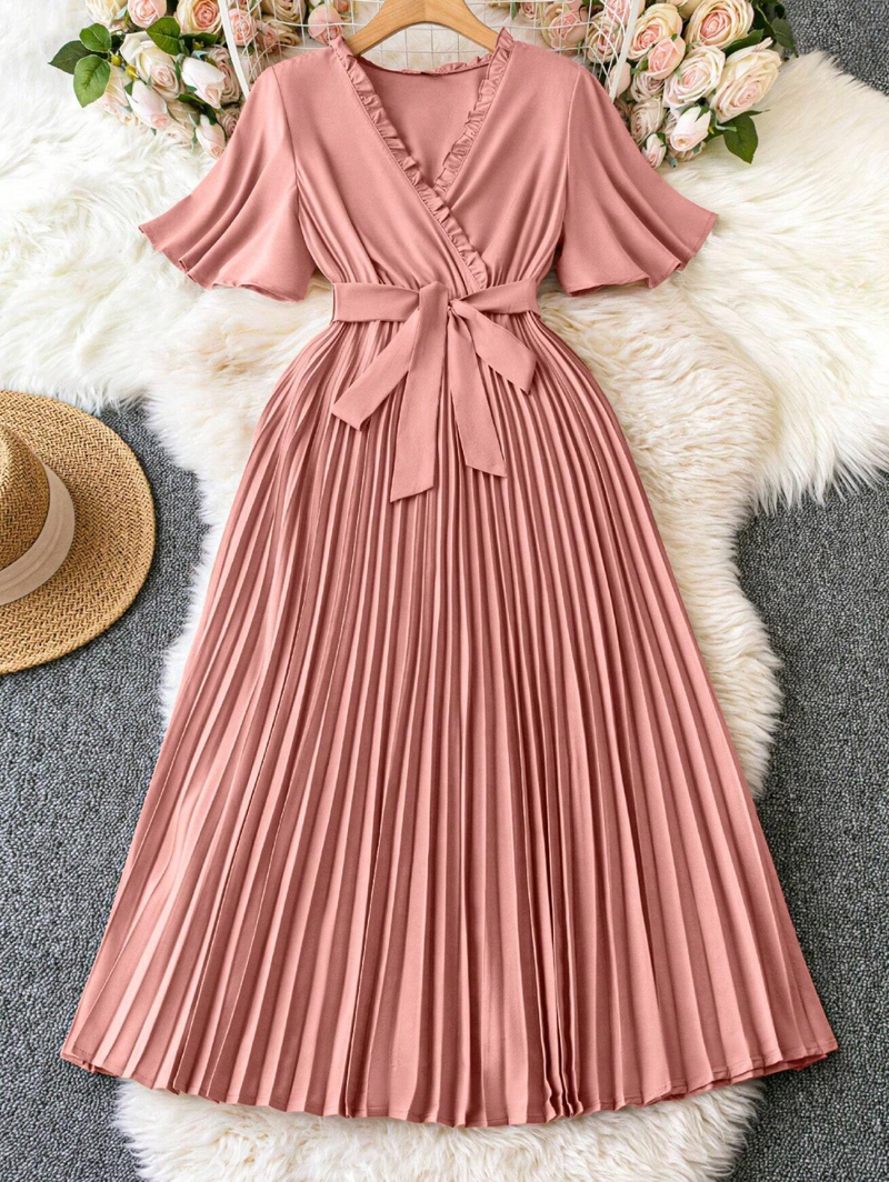 Vestido com plissado