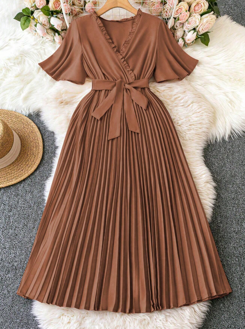 Vestido com plissado