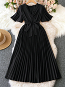 Vestido com plissado