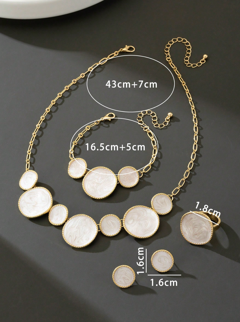 Conjunto Luxo (colar, brinco, anel e pulseira)