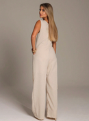 Macacão de linho com bolsos