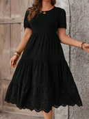 Vestido midi com babados