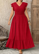 Vestido longo manga borboleta