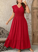 Vestido longo manga borboleta