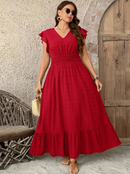 Vestido longo manga borboleta