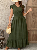 Vestido longo manga borboleta