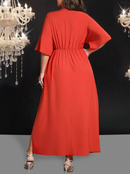 Vestido midi detalhe frontal