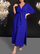 Vestido midi detalhe frontal