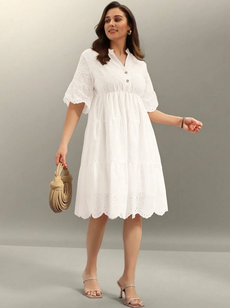 Vestido de lese com babados