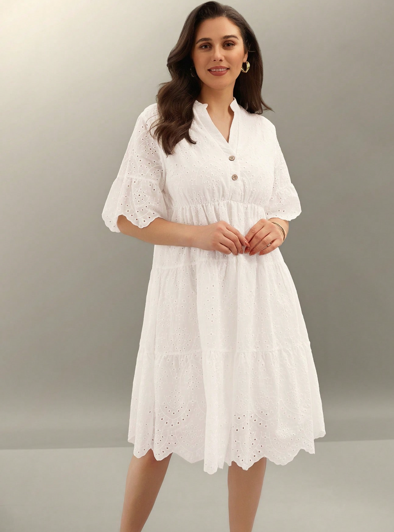 Vestido de lese com babados