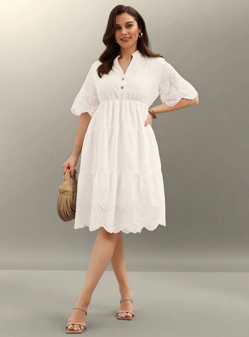 Vestido de lese com babados