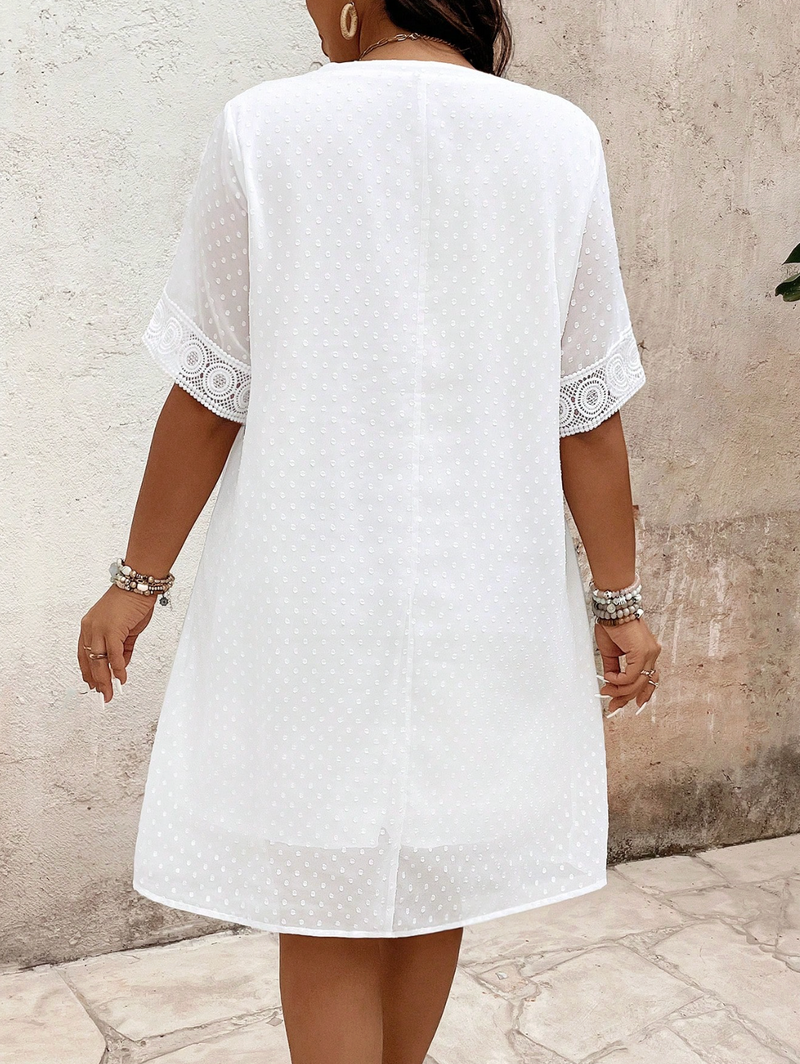 Vestido com manga trabalhada