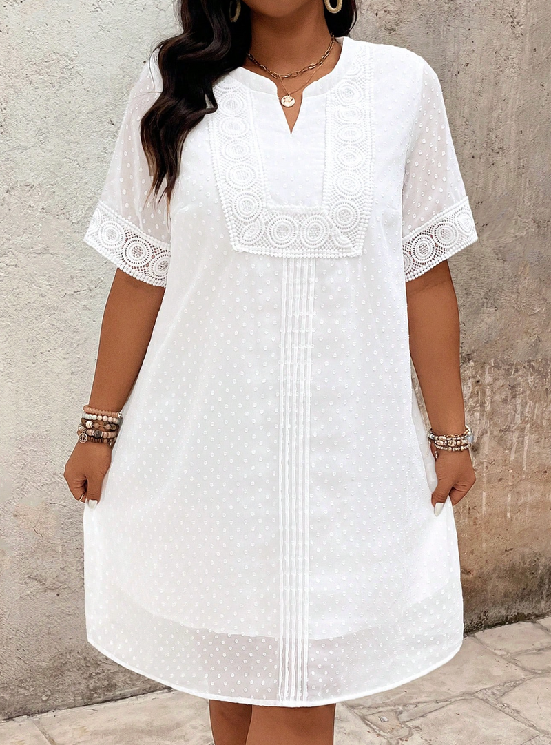 Vestido com manga trabalhada