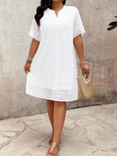 Vestido com manga trabalhada