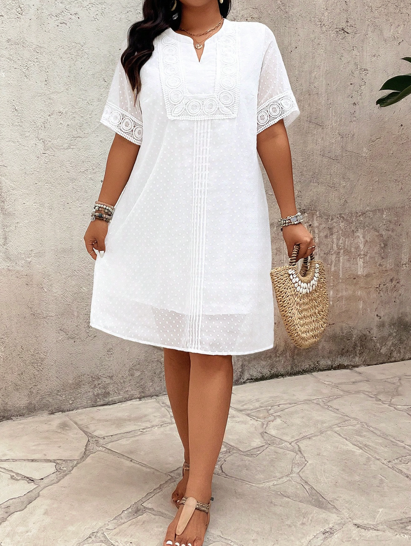 Vestido com manga trabalhada