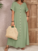 Vestido longo com botões