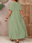 Vestido longo com botões