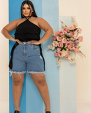 Bermuda jeans feminina