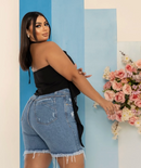 Bermuda jeans feminina