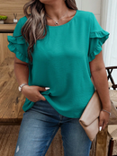 Blusa manga com babados