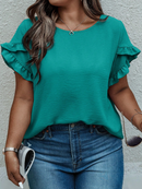 Blusa manga com babados