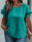 Blusa manga com babados