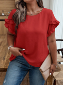 Blusa manga com babados