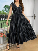 Vestido Longo estampa poá
