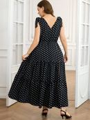 Vestido Longo estampa poá