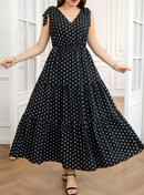 Vestido Longo estampa poá