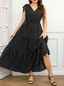 Vestido Longo estampa poá