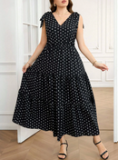 Vestido Longo estampa poá