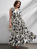 Vestido longo estampado