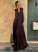 Vestido longo decote em V