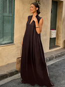 Vestido longo decote em V