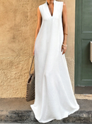 Vestido longo decote em V