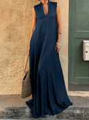 Vestido longo decote em V
