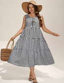 Vestido Xadrez com Babados